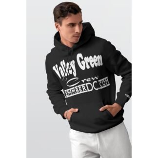 *Hoodie - Valley Green Crew - Remember DC! White Print on Black